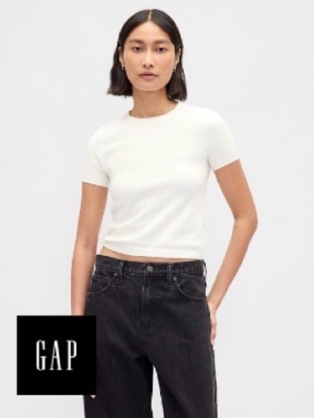 GAP CashSoft Stretch Baby T-shirt in Ivort Beige Frost. BNNW